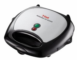 T-fal SW6100 EZ Clean Easy to Clean Nonstick Sandwich and Waffle Maker with Removable Dishwasher Safe Plates, 2-Slice, Silver