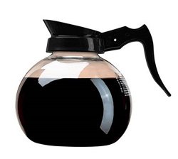Wilbur Curtis Commercial Coffee Decanter – Impact Resistant – Black Handle & White Imprint Logo – 64 Ounce REGULAR Coffee Decanter – (Each)