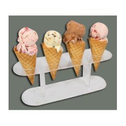 Winco ACN-4 Acrylic 4-Hole Ice Cream Cone Stand
