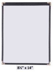 (10 Pack) Single 1 Page Menu Cover (2 View), Black -Tall- 8.5″ x 14″ *Restaurant Quality*