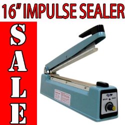 16″ 24/7 Packaging Hand Impulse Sealer Heat Seal Machine Sealing & Element Kit