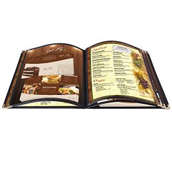20 pcs Menu Cover 5 Page Triple + Double 8.5×11 5 Page 10View Book Restaurant Black