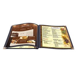 30 Non-Toxic Menu Covers 8.5×11 Black Triple Fold Book Style Cafe 3 Page 6 View