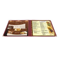 30 Pack Deli Food Menu Cover 8.5×11 2 Page 4 View Fold Restaurant Cafe Burgundy Trim