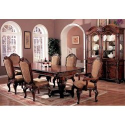 7pc Traditional European Style Dining Table & Chairs Set