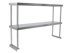 Adjustable Double Overshelf 14 X 48 – Stainless Steel for Work Table