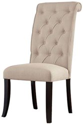 Ashley Furniture Signature Design Tripton Dining UPH Side Chair, Linen, Set of 2