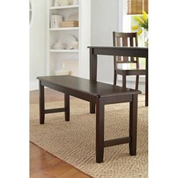 Better Homes and Gardens Brown Two Seat Dining Bench, Mocha, Espresso for Table, Hallway, Entryway or Even Patio