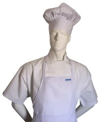 Chefskin Adult Chef White 2X XXL Chef Set (Apron+hat) Adjustable, Ultra Lite Fabric