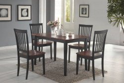 Coaster 5-piece Dining Set, Table Top with 4 Chairs, Deep Cappuccino with Cherry Tops