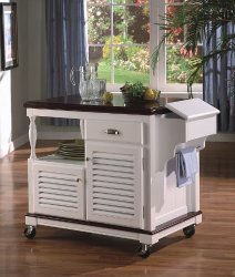 Coaster Home Furnishings 910013 Traditional Kitchen Cart, White