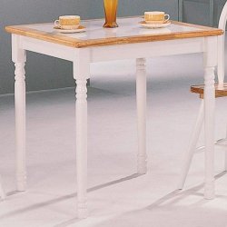 Coaster Home Furnishings Country Dining Table, Natural and White
