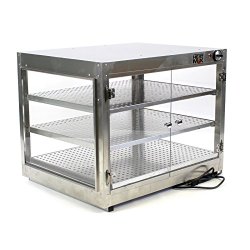 Commercial Food Pizza Pastry Warmer Countertop Cabinet 30″x24″x24″ Wide Display