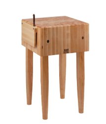 John Boos Pca1 18 by 18 by 10-Inch Maple Butcher Block with Knife Holder