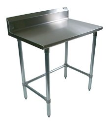 John Boos ST6R5-2436GBK 16 gauge Stainless Steel Work Table with 5″ Rear Riser, Galvanized Base and Bracing, 36″ x 24″