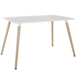 LexMod Field Dining Table, White