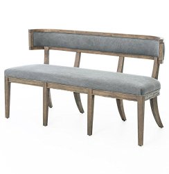 Livingston Modern Classic Curved Back Grey Dining Bench