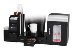 Mind Reader Breakroom 3-Piece Mini Fridge and Coffee Station Set, Black