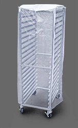 New Star Plastic 20-Tier Commercial Kitchen Bun Pan Rack Cover, 28-Inch by 23-Inch by 61-Inch, Set of 2, Clear