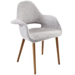 Poly and Bark Organic Arm Chair, Light Grey, Set of 2