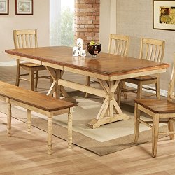Winners Only Quails Run 84 in. Trestle Dining Table with 18 in. Butterfly Leaf