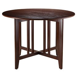 Winsome Wood Alamo Double Drop Leaf Round Table Mission, 42-Inch