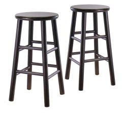 Winsome Wood S/2 Wood 24-Inch Stools, Espresso Finish