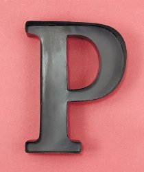 1 X Monogram Letter “P” Wall Wine Cork Holder in Black Metal