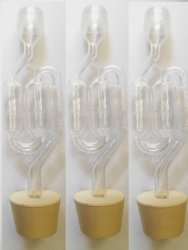 3ct. – S-Shape Airlock with #6 Stopper – Set of 3 (Bubble Airlock)