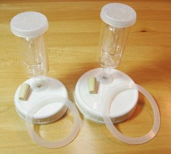 6 Mason Jar MOLD-PROOF FERMENTATION KITS LIDS with 3-Piece Airlocks, Food Grade Grommets, Airtight Seals, and Stoppers (6 WIDE MOUTH)