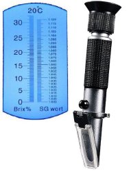 Ade Advanced Optics Beer Wort and Wine Refractometer, Dual Scale – Specific Gravity 1.000-1.120 and Brix 0-32%, Replaces Homebrew Hydrometer (Aluminium)