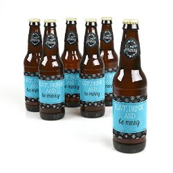 Be Merry – Holiday Beer Bottle Label Stickers – Set of 6