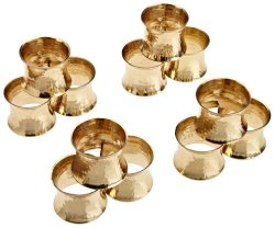 DII Napkin Rings for Dinners, Parties, Everyday, for Dinners, Parties, Everyday, Set of 12, Hammered Gold