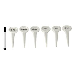 Evelots Set Of 6 Porcelain Food Markers, Appetizers & Cheese Labels, Off White