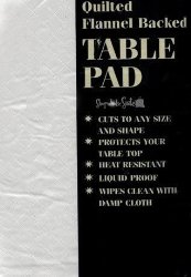 Flannel Backed Table Pad By Elrene – White- Assorted Sizes (70 Round)