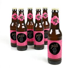 Girls Night Out – Bachelorette Party Beer Bottle Label Stickers – Set of 6
