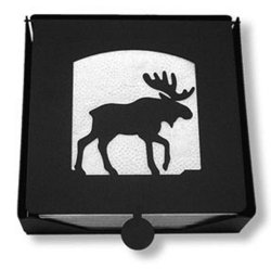 Iron 2-Piece Moose Flat Table Napkin Holder – Black Metal