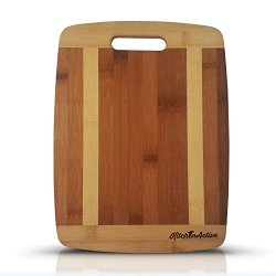 Kitchen Active Bamboo Cutting Board 13″x10″ w/ Handle. Made With Premium Eco-Friendly Bamboo Wood
