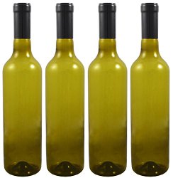 Plastic Wine Bottles & Screw Caps, 750ml – Pack of 4