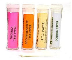 Super Taster Test Kit – Phenylthiourea (PTC), Sodium Benzoate, Thiourea, and Control (No Chemical) – Genetic Taste Testing, Vials of 100