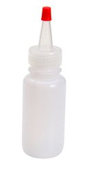 Vestil BTL-RC-2 Low Density Polyethylene (LDPE) Round Squeeze Dispensing Bottle with Removable Red Cap, 2 oz Capacity, Clear