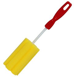 Victorio Kitchen Products VKP1143 Trimmed Jar Brush, Bright Yellow with Red