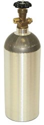 Zebra DNA Luxfer L6X Aluminum CO2 Tanks with CGA320 on/off Valve (5 LB, Brushed)
