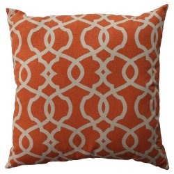 23″ Citrus Orange Scrolling Decorative Floor Pillow