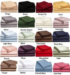 500-Thread-Count Egyptian Cotton Super Soft Extra Deep Pocket Fitted Sheet/Bottom Sheet King/Eastern King Solid Elephant Gray Fit Up to 21″ inches Deep Pocket Fully Elastic All Around
