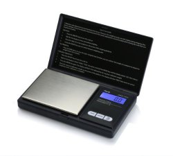 American Weigh Scales AWS-1KG-BLK Signature Series Black Digital Pocket Scale, 1000 by 0.1 G