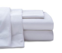 BALTIC LINEN COMPANY Cotton Jersey Sheet Set, Twin, White