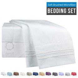 Bed Sheet Bedding Set, 100% Soft Brushed Microfiber with Deep Pocket Fitted Sheet – Hypoallergenic & Wrinkle Free Bedroom Linen Set