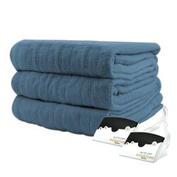 Biddeford 2023-905291-500 Heated Knit Microplush Blanket, Queen, Denim