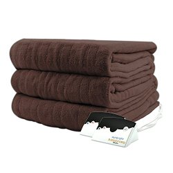 Biddeford 2023-905291-711 Heated Knit Microplush Blanket, Queen, Chocolate